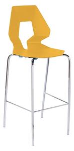GABER - Barová stolička PRODIGE - vysoká, horčicová/chróm