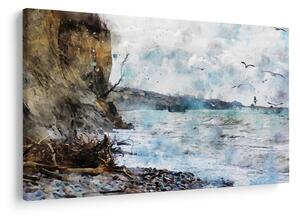 Obraz - Útes, akvarel (90x60 cm)