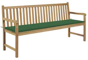 Záhradná lavička a zelená podložka 175 cm teakový masív