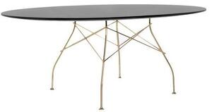 Kartell - Stôl Glossy Polyester, zlatá podnož, 200x120 cm