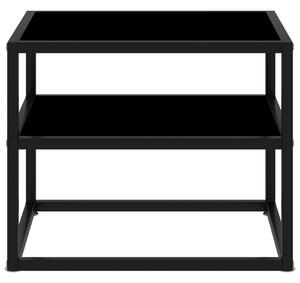 Konzolový stolík čierny 50x40x40 cm tvrdené sklo