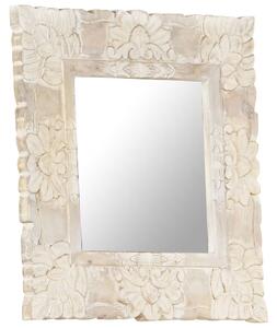 Zrkadlo biele 50x50 cm masívne mangovníkové drevo