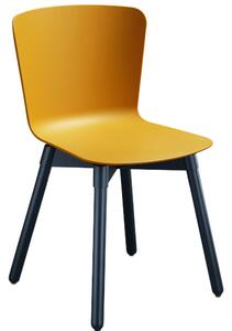 MIDJ - Plastová stolička CALLA s drevenou podnožou