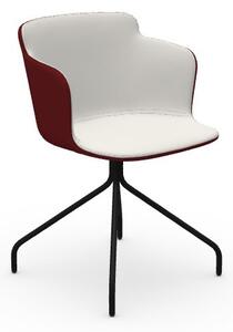 MIDJ - Plastová stolička CALLA s čalúneným sedadlom, centrálna podnož