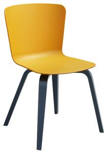 MIDJ - Plastová stolička CALLA s drevenou podnožou II
