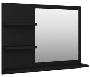 Kúpeľňové zrkadlo, čierne 60x10,5x45 cm, kompozitné drevo