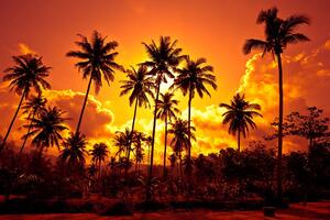 Tapeta kokosové palmy na pláži