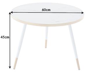 Dizajnový konferenčný stolík Laney 60 cm biely
