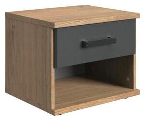 NOČNÝ STOLÍK, grafitová, farba duba, 46/38/40 cm MID.YOU - Nočné stolíky, Online Only