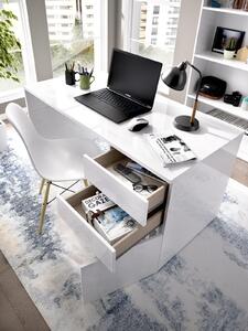 Dizajnový písací stôl Shiro glossy white