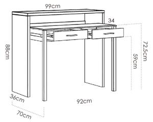 Dvojitý písací stôl v minimalistickom dizajne Seven