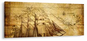 Obraz - Stará mapa (120x50 cm)