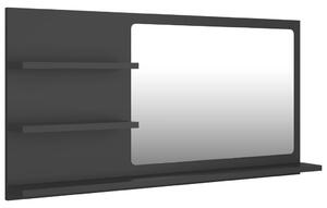 Kúpeľňové zrkadlo, sivé 90x10,5x45 cm, kompozitné drevo
