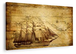 Obraz - Stará mapa (90x60 cm)