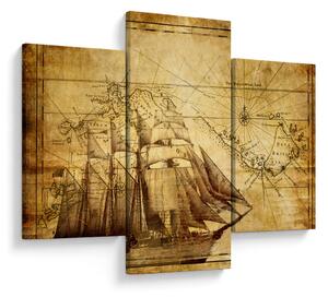 Obraz - Stará mapa (90x60 cm)