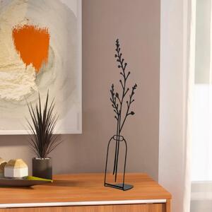 Hanah Home Kovová dekorácia Flowerpot VII 45 cm čierny