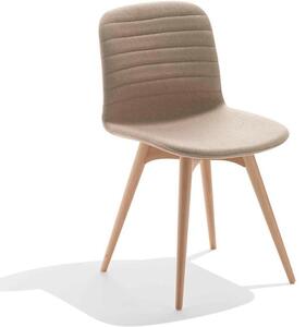 MIDJ - Čalúnená stolička LIU' s drevenou podnožou