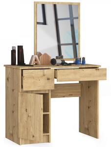 Ak furniture Kozmetický stolík so zrkadlom P-2/SL dub artisan ľavý