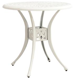 Záhradný stôl biely 78x78x72 cm liaty hliník