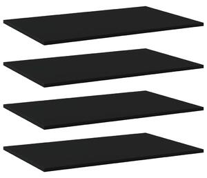 Prídavné police 4 ks, čierne 80x50x1,5 cm, drevotrieska