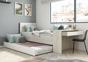 Multifunkčná posteľ so stolom, posteľ pre dvoch Shipley - white