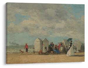 Obraz - Eugène Boudin, Beach Scene , reprodukcia (70x50 cm)