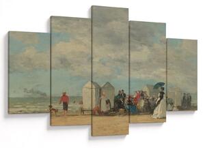 Obraz - Eugène Boudin, Beach Scene , reprodukcia (150x105 cm)