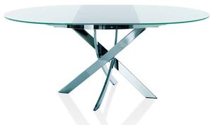 BONTEMPI - Rozkladací jedálenský stôl BARONE, sklo/drevo