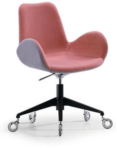MIDJ - Dvojfarebná stolička DALIA s kolieskami a operadlami