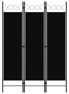Paraván s 3 panelmi, čierny 120x180 cm