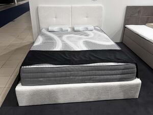 Čalúnená manželská posteľ Torbe s úložným priestorom - biela Rozmer: 140x200