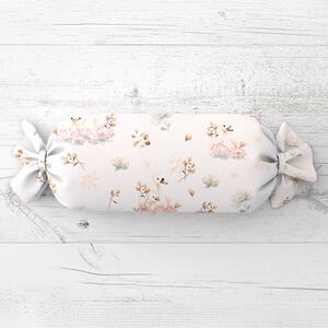 Biante Vankúš valec bonbon Sandra SA-610 Labute medzi leknami na bielom 15x40 cm