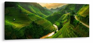 Obraz - Ryžové terasy Mu Cang Chai (120x50 cm)