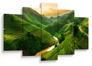Obraz - Ryžové terasy Mu Cang Chai (150x105 cm)