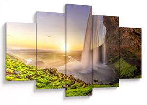 Obraz - Seljalandsfoss spoza vnútra jaskyne (150x105 cm)