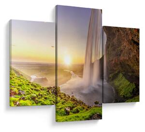 Obraz - Seljalandsfoss spoza vnútra jaskyne (90x60 cm)