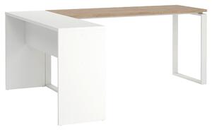 PÍSACÍ STÔL S ÚLOŽ. PRIESTORO, biela, farba duba, 160/100/75,6 cm MID.YOU - Kancelárske série, Online Only