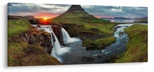 Obraz - Kirkjufell pri západe slnka (120x50 cm)