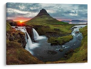 Obraz - Kirkjufell pri západe slnka (70x50 cm)
