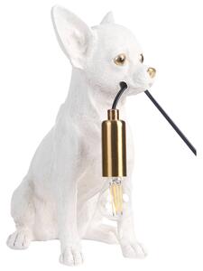 Stolná lampa biela umelá živica zvierací motív nočná lampa v tvare psa moderný glamour štýl obývacia izba spálňa