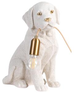 Stolná lampa biela umelá živica zvierací motív nočná lampa na čítanie v tvare šteniatka labradora obývacia izba spálňa glamour štýl