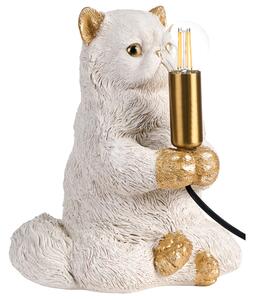 Stolná lampa biela umelá živica zvierací motív nočná lampa na čítanie v tvare mačky obývacia izba spálňa glamour štýl
