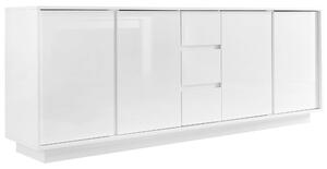 ŠIROKÁ KOMODA, biela s vysokým leskom, 210/79/43 cm MID.YOU - Komody, Online Only
