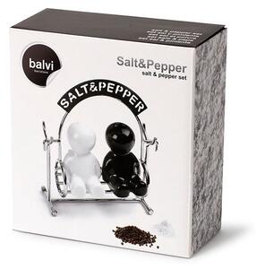 Soľnička a korenička so stojanom Salt & Pepper – Balvi