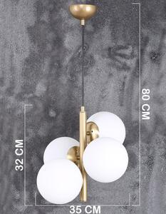 Biele/v zlatej farbe závesné svietidlo so skleneným tienidlom ø 15 cm Forte – Squid Lighting