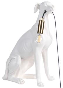 Stolná lampa biela umelá živica zvierací motív nočná lampa na čítanie v tvare chrta obývacia izba spálňa glamour štýl