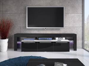 Mirjan24 TV skrinka Quatro 150 Plus, Farby: biela / čierny lesk 5902928083163