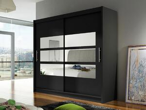 Mirjan24 Skriňa London III 180, Farby: čierna, Osvetlenie: bez osvetlenia 5902928050615