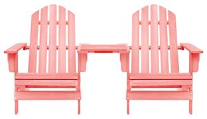 Záhradné stoličky Adirondack+stolík, jedľový masív, ružové
