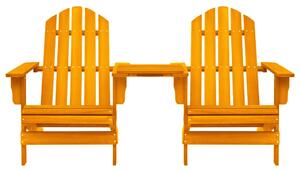 Záhradné stoličky Adirondack+stolík, jedľový masív, oranžové
